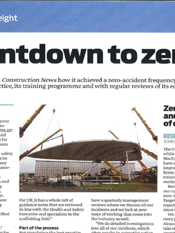 Brogan Group tells Construction News how it achieved a Zero Accident Frequency Rate
