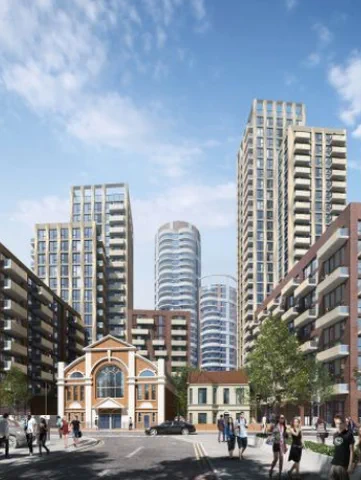 Hoist package on the up at Gascoigne Estate West development, London