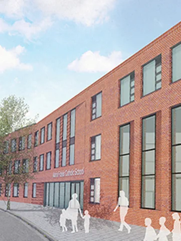 Scaffolding and hoist works commence on new Euston school 