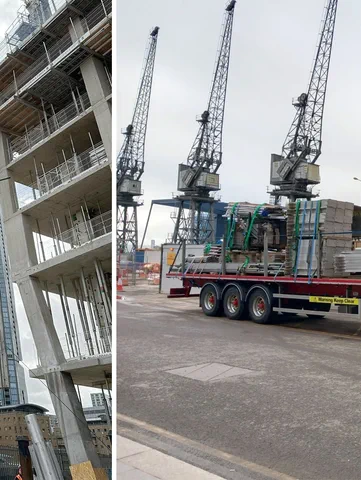 Common Tower delivery at Canary Wharf twin tower development