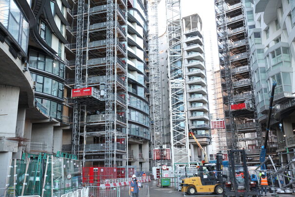lots of cas towers and loading platforms